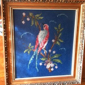 Vintage Framed Needlepoint